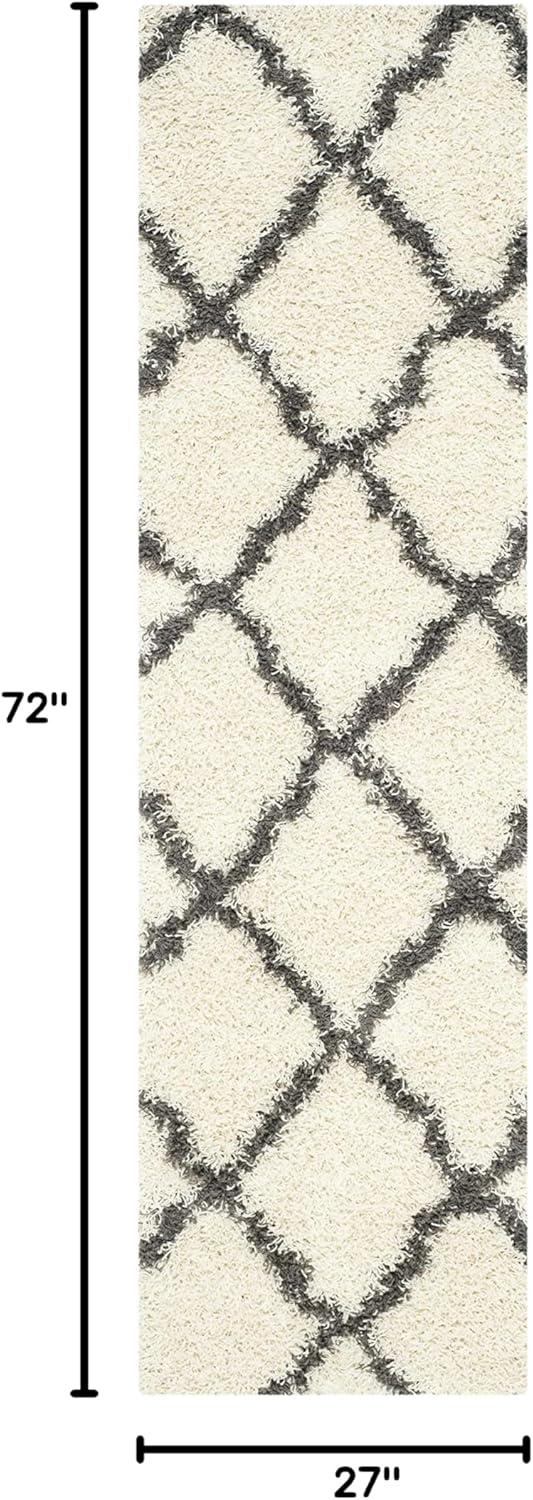 image:imageSAFAVIEH Area Rug 8x10 Dallas Shag Collection Large Ivory amp Beige Trellis Pattern NonShedding amp Easy Cleaning Plush Thick Pile Ideal for Living Room Bedroom Dining Space SGD257BIvoryDark Grey