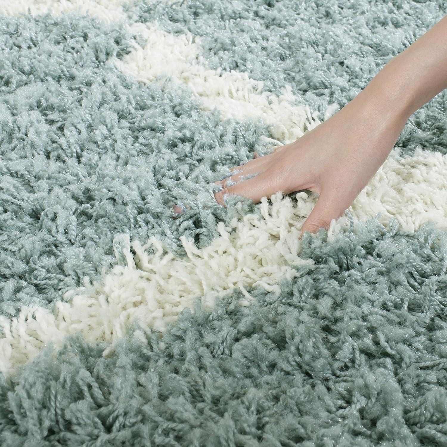 image:imageSAFAVIEH Area Rug 8x10 Dallas Shag Collection Large Ivory amp Beige Trellis Pattern NonShedding amp Easy Cleaning Plush Thick Pile Ideal for Living Room Bedroom Dining Space SGD257BSeafoamIvory