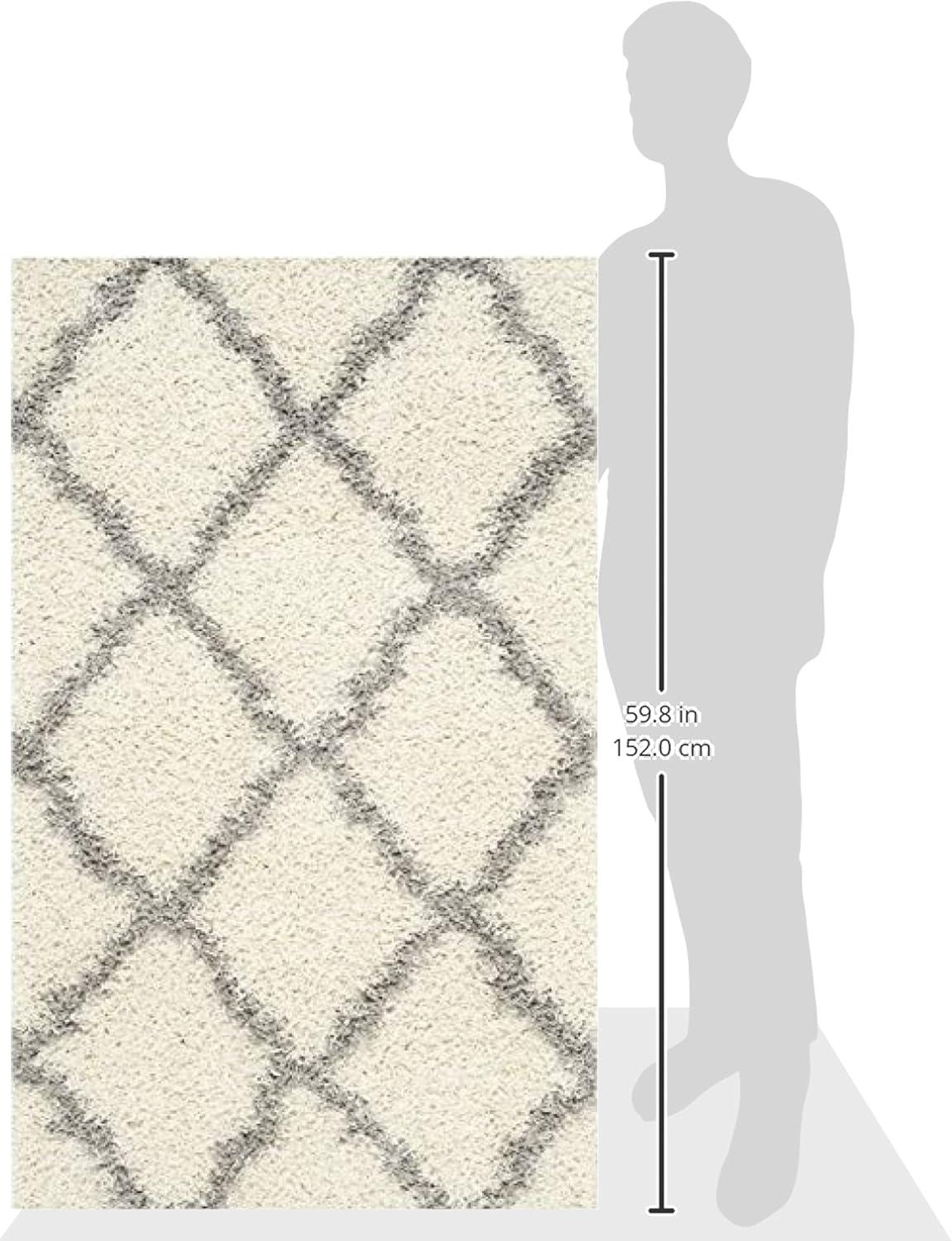 image:imageSAFAVIEH Area Rug 8x10 Dallas Shag Collection Large Ivory amp Beige Trellis Pattern NonShedding amp Easy Cleaning Plush Thick Pile Ideal for Living Room Bedroom Dining Space SGD257BIvoryGrey