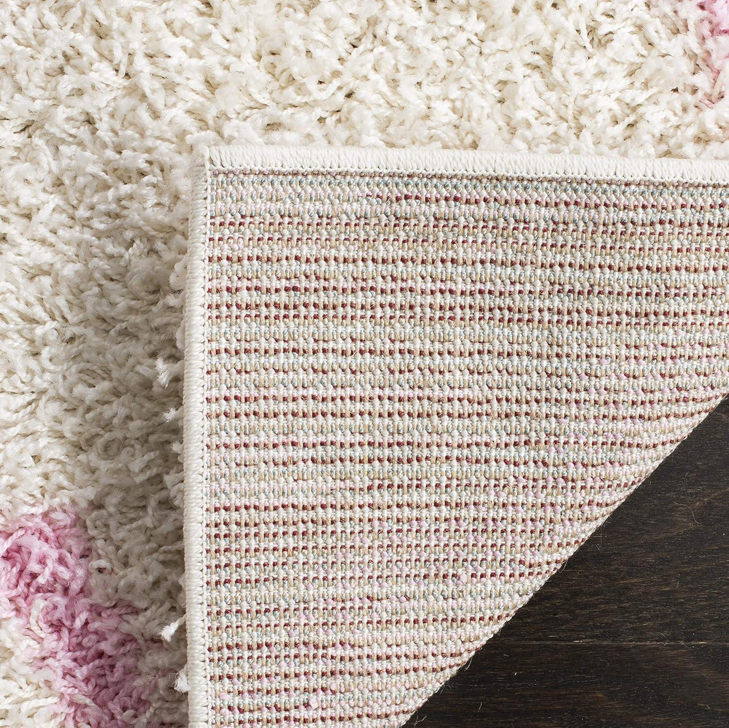 image:imageSAFAVIEH Area Rug 8x10 Dallas Shag Collection Large Ivory amp Beige Trellis Pattern NonShedding amp Easy Cleaning Plush Thick Pile Ideal for Living Room Bedroom Dining Space SGD257BIvoryLight Pink