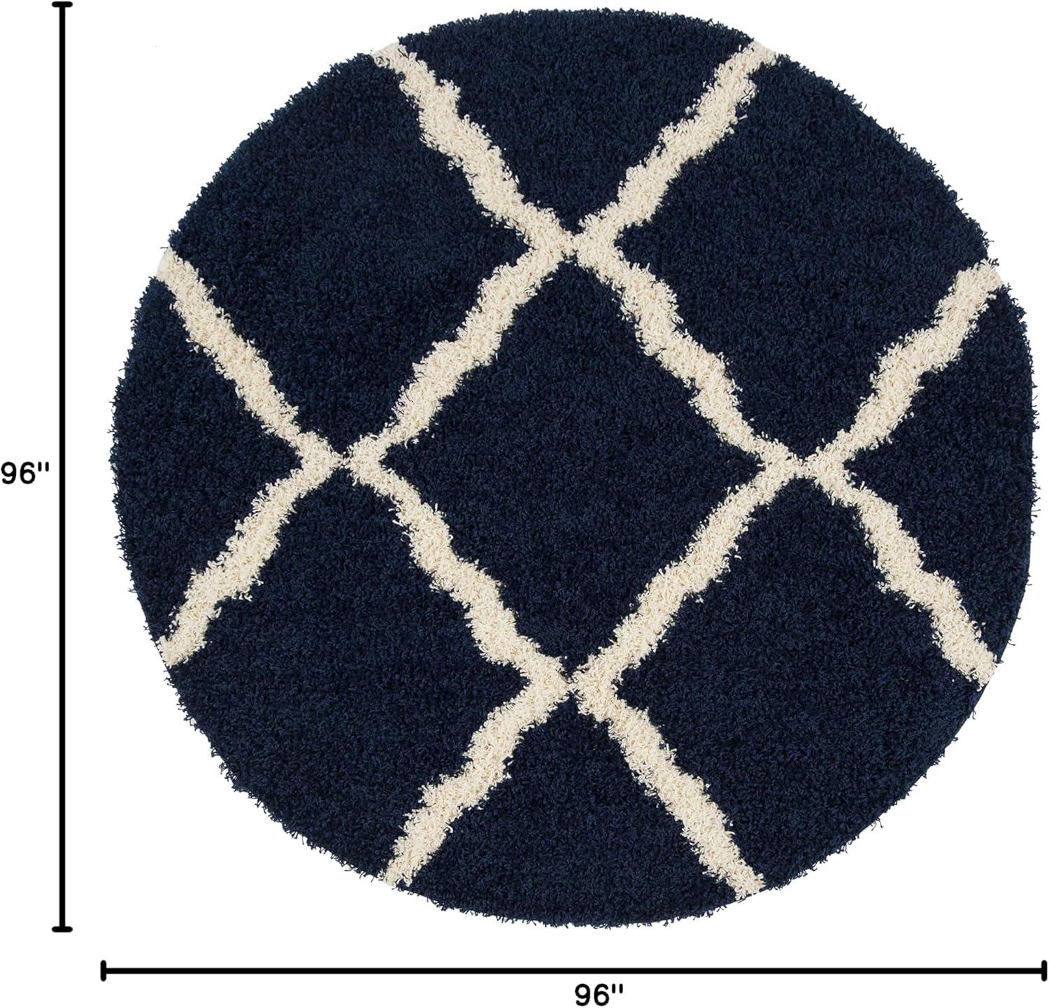 image:imageSAFAVIEH Area Rug 8x10 Dallas Shag Collection Large Ivory amp Beige Trellis Pattern NonShedding amp Easy Cleaning Plush Thick Pile Ideal for Living Room Bedroom Dining Space SGD257BNavyIvory