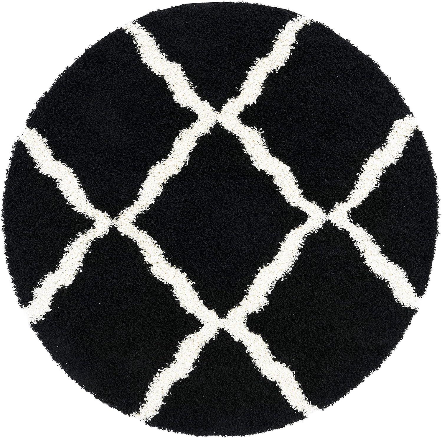 image:imageSAFAVIEH Area Rug 8x10 Dallas Shag Collection Large Ivory amp Beige Trellis Pattern NonShedding amp Easy Cleaning Plush Thick Pile Ideal for Living Room Bedroom Dining Space SGD257BBlackIvory