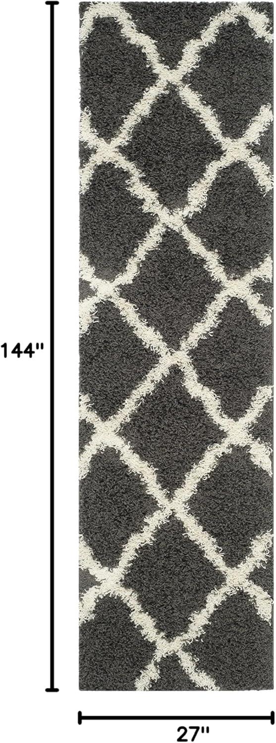 image:imageSAFAVIEH Area Rug 8x10 Dallas Shag Collection Large Ivory amp Beige Trellis Pattern NonShedding amp Easy Cleaning Plush Thick Pile Ideal for Living Room Bedroom Dining Space SGD257BDark GreyIvory