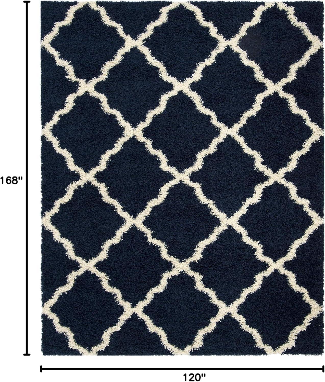 image:imageSAFAVIEH Area Rug 8x10 Dallas Shag Collection Large Ivory amp Beige Trellis Pattern NonShedding amp Easy Cleaning Plush Thick Pile Ideal for Living Room Bedroom Dining Space SGD257BNavyIvory