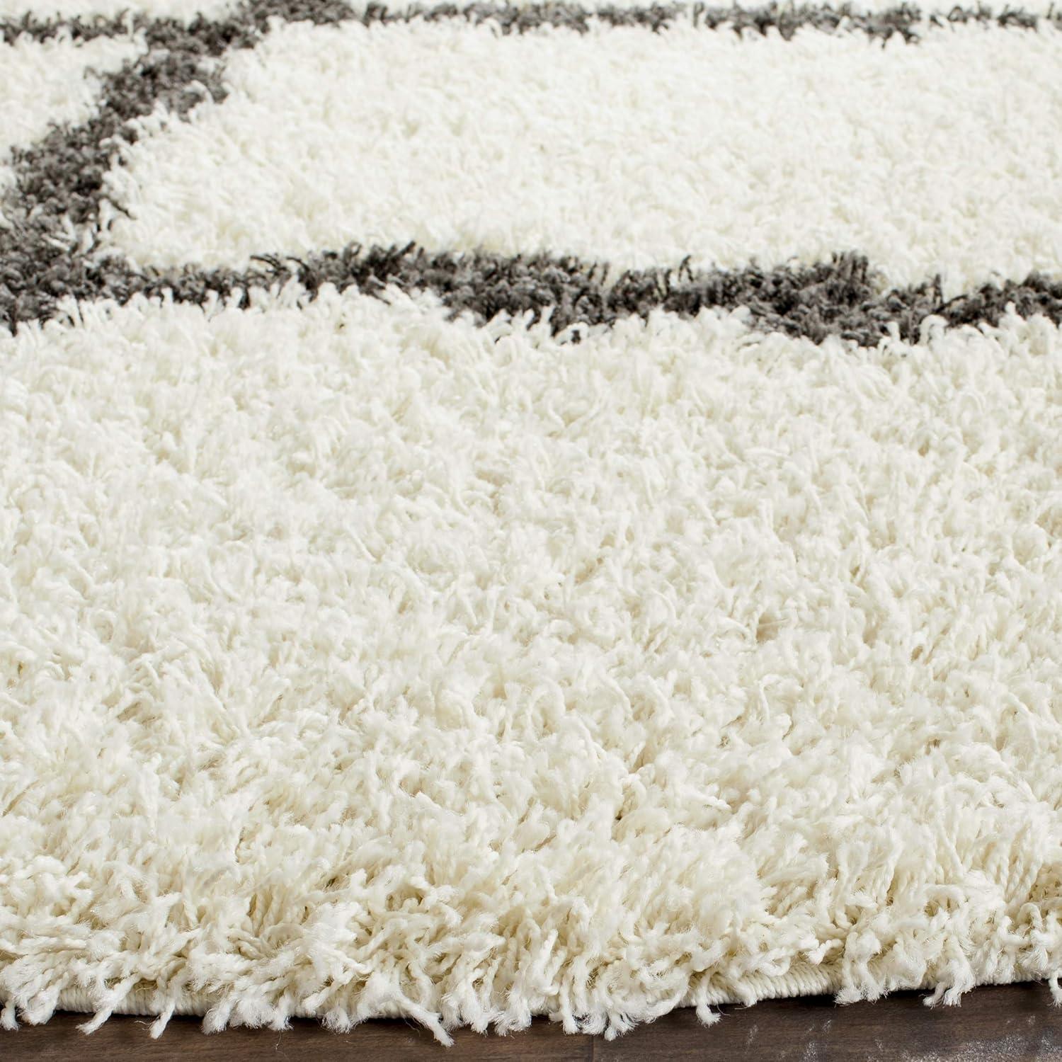 image:imageSAFAVIEH Area Rug 8x10 Dallas Shag Collection Large Ivory amp Beige Trellis Pattern NonShedding amp Easy Cleaning Plush Thick Pile Ideal for Living Room Bedroom Dining Space SGD257BIvoryDark Grey