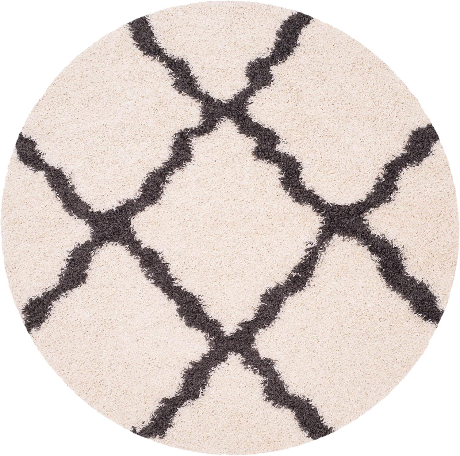 image:imageSAFAVIEH Area Rug 8x10 Dallas Shag Collection Large Ivory amp Beige Trellis Pattern NonShedding amp Easy Cleaning Plush Thick Pile Ideal for Living Room Bedroom Dining Space SGD257BIvoryDark Grey