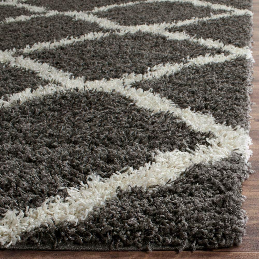 image:imageSAFAVIEH Area Rug 8x10 Dallas Shag Collection Large Ivory amp Beige Trellis Pattern NonShedding amp Easy Cleaning Plush Thick Pile Ideal for Living Room Bedroom Dining Space SGD257BDark GreyIvory