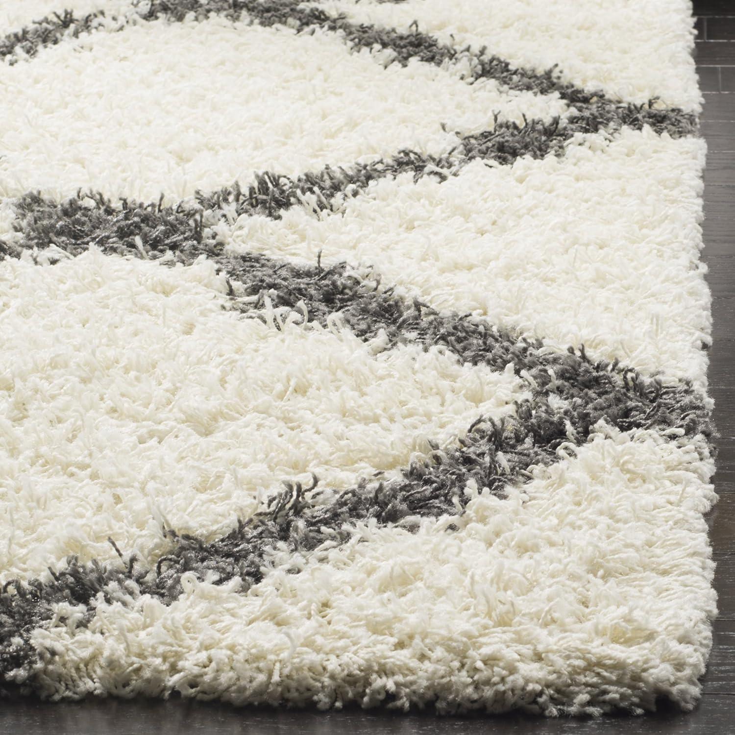 image:imageSAFAVIEH Area Rug 8x10 Dallas Shag Collection Large Ivory amp Beige Trellis Pattern NonShedding amp Easy Cleaning Plush Thick Pile Ideal for Living Room Bedroom Dining Space SGD257BIvoryDark Grey