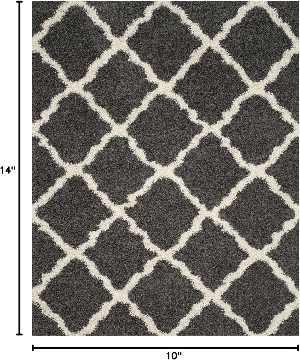 image:imageSAFAVIEH Area Rug 8x10 Dallas Shag Collection Large Ivory amp Beige Trellis Pattern NonShedding amp Easy Cleaning Plush Thick Pile Ideal for Living Room Bedroom Dining Space SGD257BDark GreyIvory