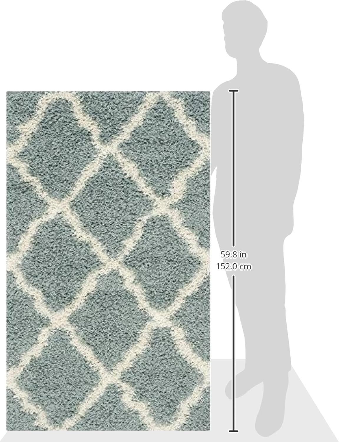image:imageSAFAVIEH Area Rug 8x10 Dallas Shag Collection Large Ivory amp Beige Trellis Pattern NonShedding amp Easy Cleaning Plush Thick Pile Ideal for Living Room Bedroom Dining Space SGD257BSeafoamIvory