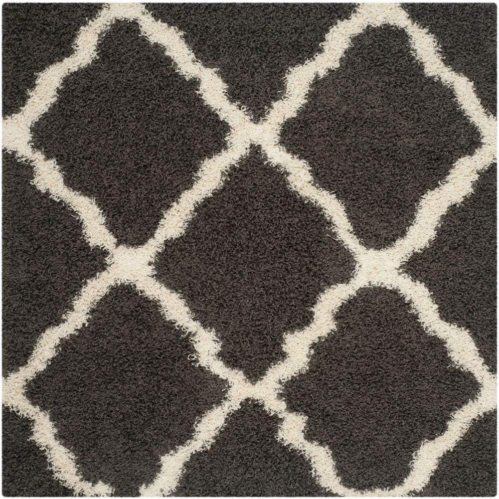 image:imageSAFAVIEH Area Rug 8x10 Dallas Shag Collection Large Ivory amp Beige Trellis Pattern NonShedding amp Easy Cleaning Plush Thick Pile Ideal for Living Room Bedroom Dining Space SGD257BDark GreyIvory