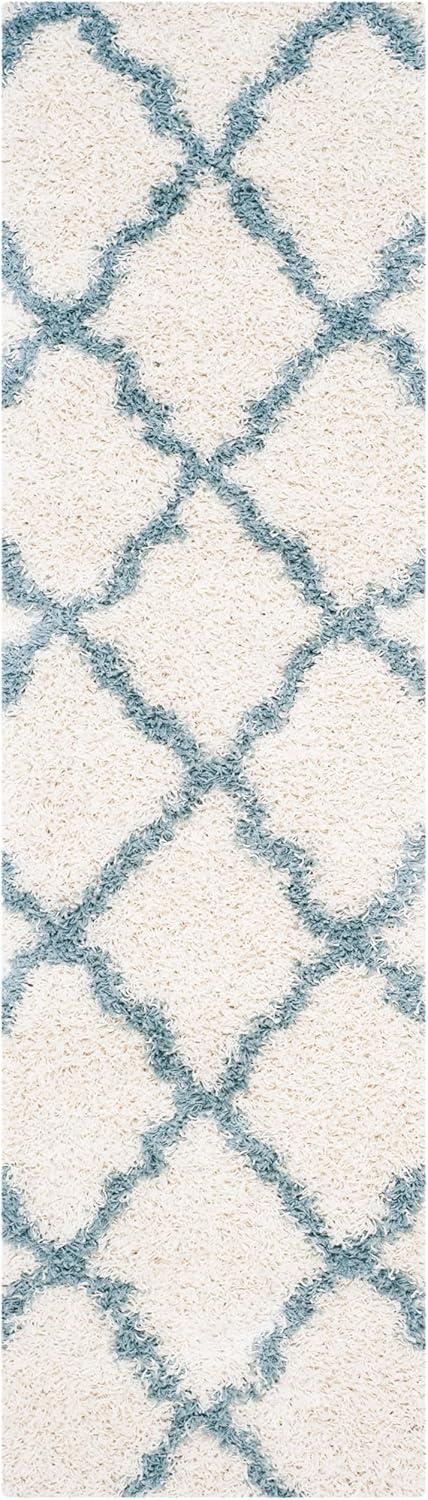 image:imageSAFAVIEH Area Rug 8x10 Dallas Shag Collection Large Ivory amp Beige Trellis Pattern NonShedding amp Easy Cleaning Plush Thick Pile Ideal for Living Room Bedroom Dining Space SGD257BIvoryLight Blue