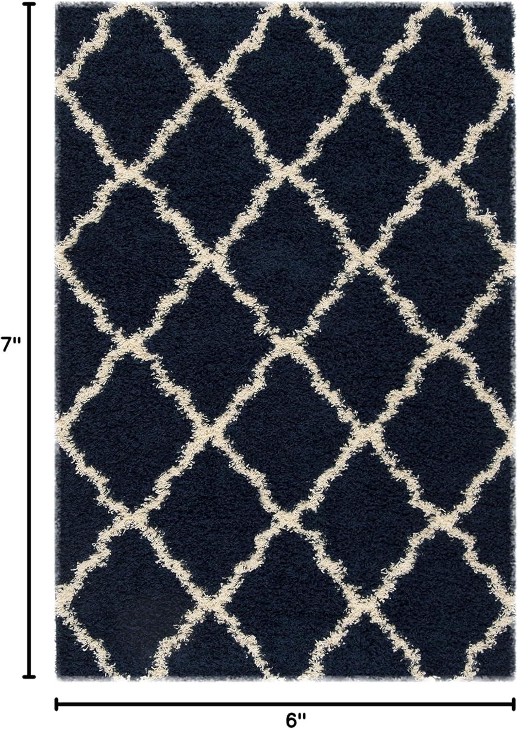 image:imageSAFAVIEH Area Rug 8x10 Dallas Shag Collection Large Ivory amp Beige Trellis Pattern NonShedding amp Easy Cleaning Plush Thick Pile Ideal for Living Room Bedroom Dining Space SGD257BNavyIvory