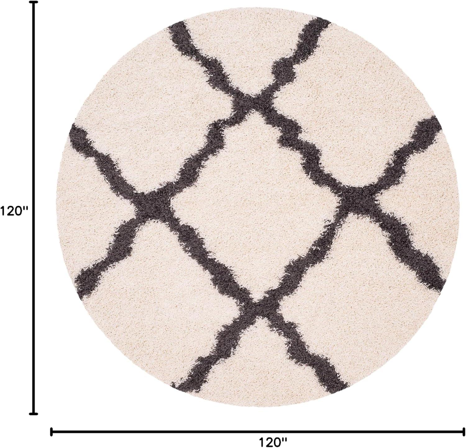 image:imageSAFAVIEH Area Rug 8x10 Dallas Shag Collection Large Ivory amp Beige Trellis Pattern NonShedding amp Easy Cleaning Plush Thick Pile Ideal for Living Room Bedroom Dining Space SGD257BIvoryDark Grey