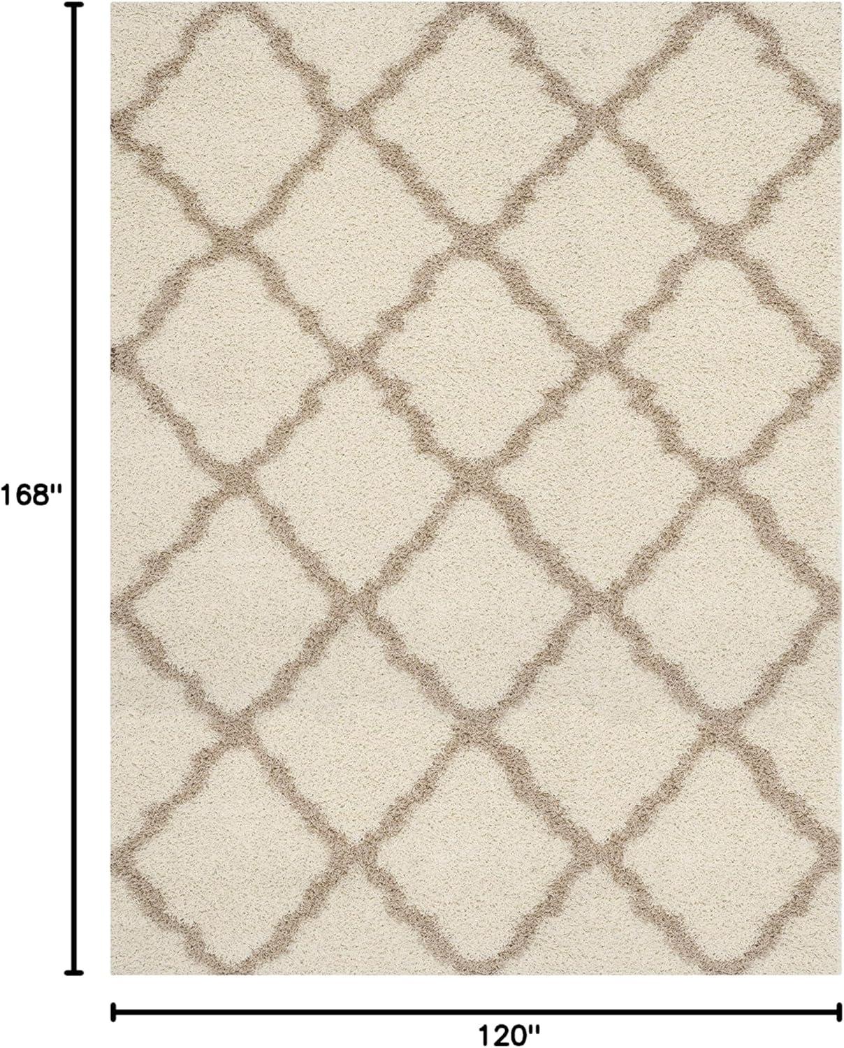 image:imageSAFAVIEH Area Rug 8x10 Dallas Shag Collection Large Ivory amp Beige Trellis Pattern NonShedding amp Easy Cleaning Plush Thick Pile Ideal for Living Room Bedroom Dining Space SGD257BIvoryBeige