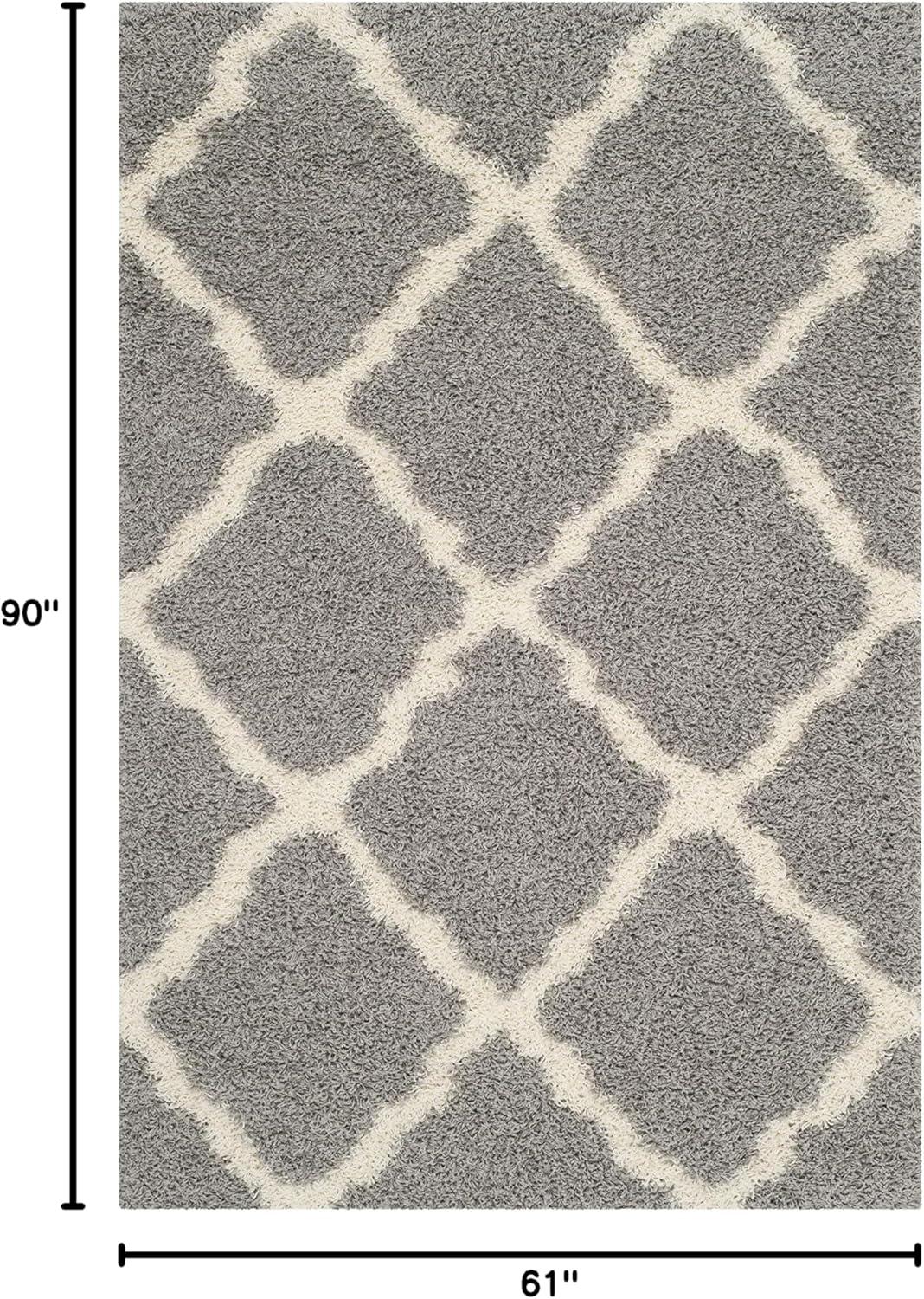 image:imageSAFAVIEH Area Rug 8x10 Dallas Shag Collection Large Ivory amp Beige Trellis Pattern NonShedding amp Easy Cleaning Plush Thick Pile Ideal for Living Room Bedroom Dining Space SGD257BGreyIvory