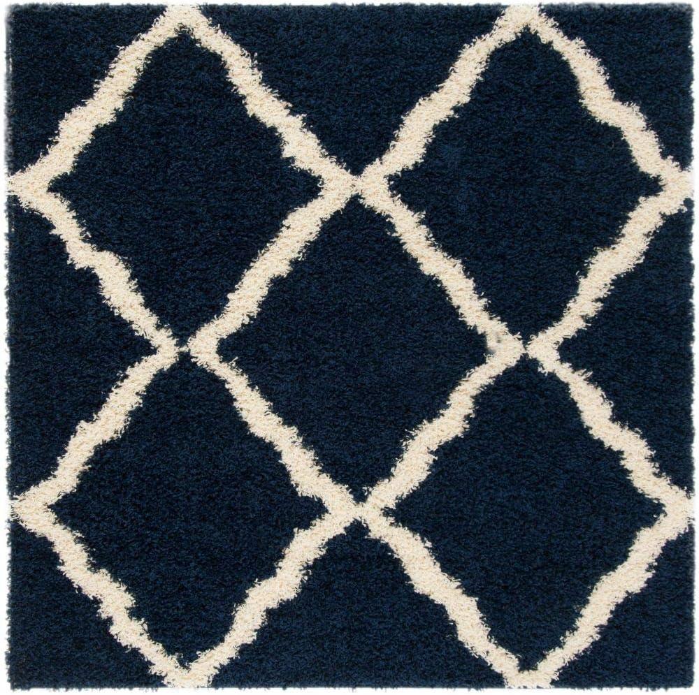 image:imageSAFAVIEH Area Rug 8x10 Dallas Shag Collection Large Ivory amp Beige Trellis Pattern NonShedding amp Easy Cleaning Plush Thick Pile Ideal for Living Room Bedroom Dining Space SGD257BNavyIvory