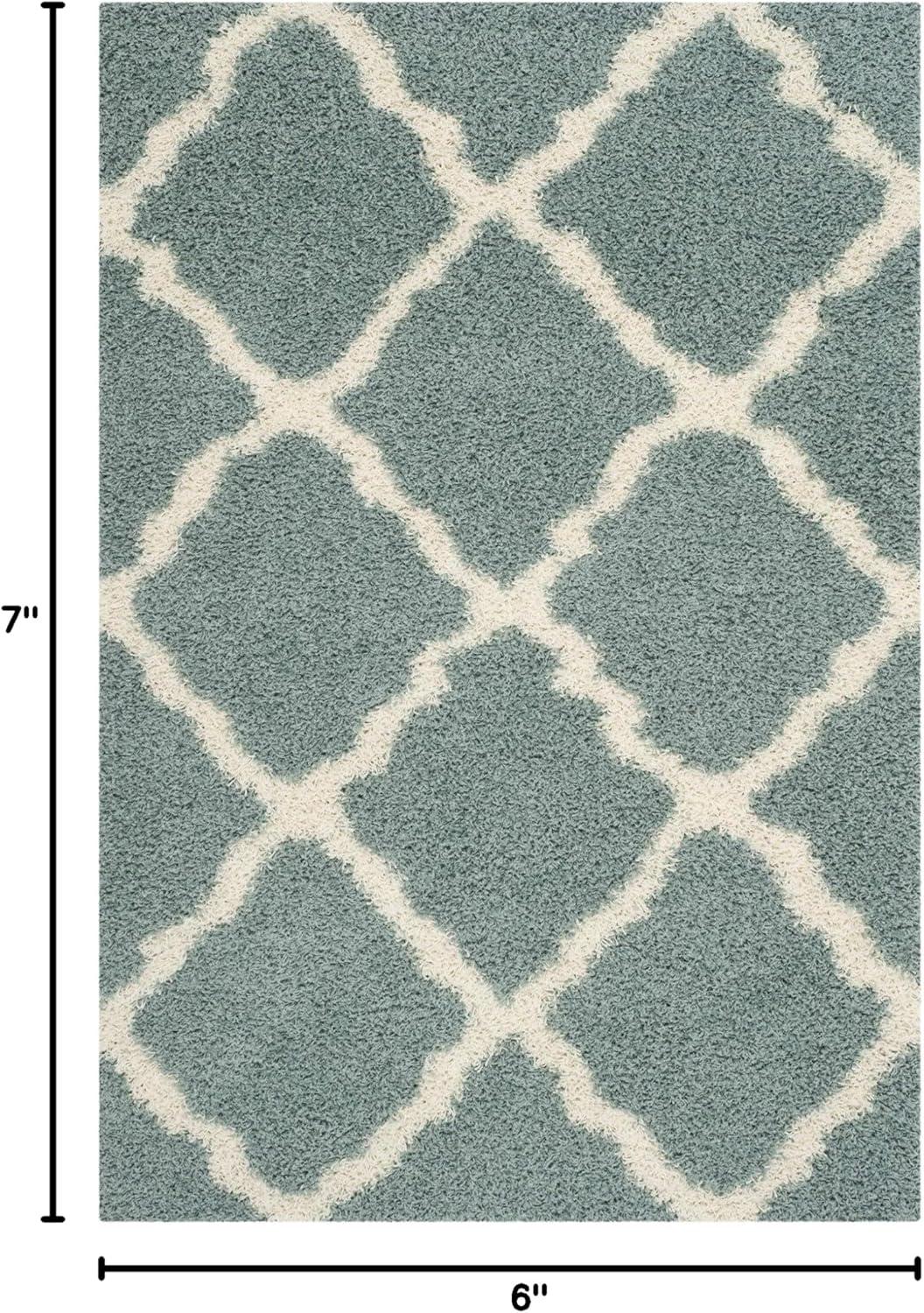image:imageSAFAVIEH Area Rug 8x10 Dallas Shag Collection Large Ivory amp Beige Trellis Pattern NonShedding amp Easy Cleaning Plush Thick Pile Ideal for Living Room Bedroom Dining Space SGD257BSeafoamIvory