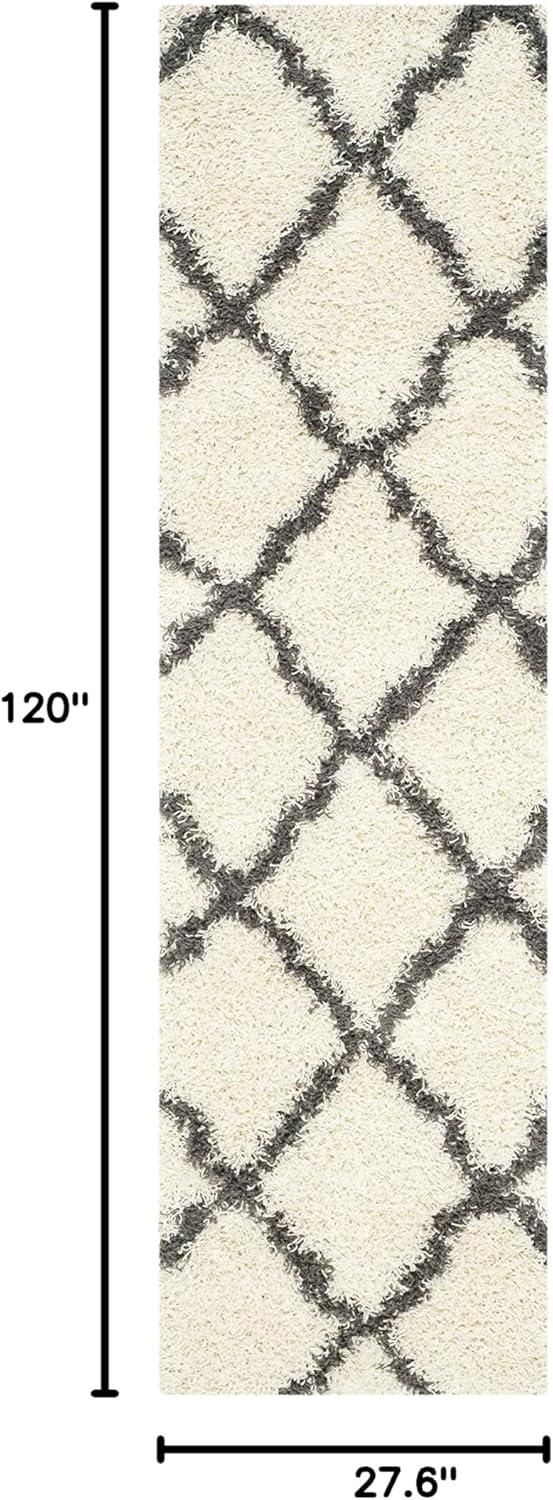 image:imageSAFAVIEH Area Rug 8x10 Dallas Shag Collection Large Ivory amp Beige Trellis Pattern NonShedding amp Easy Cleaning Plush Thick Pile Ideal for Living Room Bedroom Dining Space SGD257BIvoryDark Grey