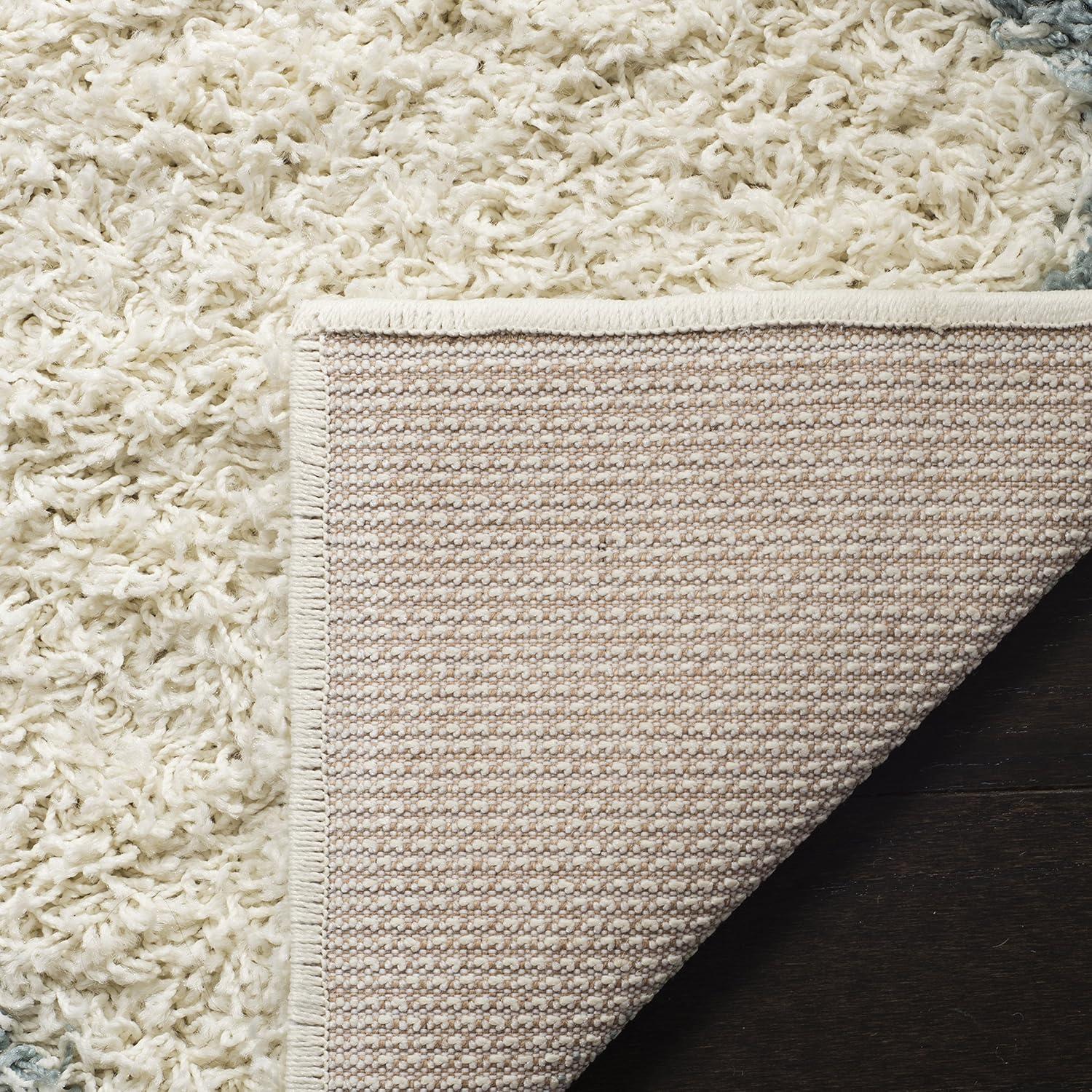 image:imageSAFAVIEH Area Rug 8x10 Dallas Shag Collection Large Ivory amp Beige Trellis Pattern NonShedding amp Easy Cleaning Plush Thick Pile Ideal for Living Room Bedroom Dining Space SGD257BIvoryLight Blue