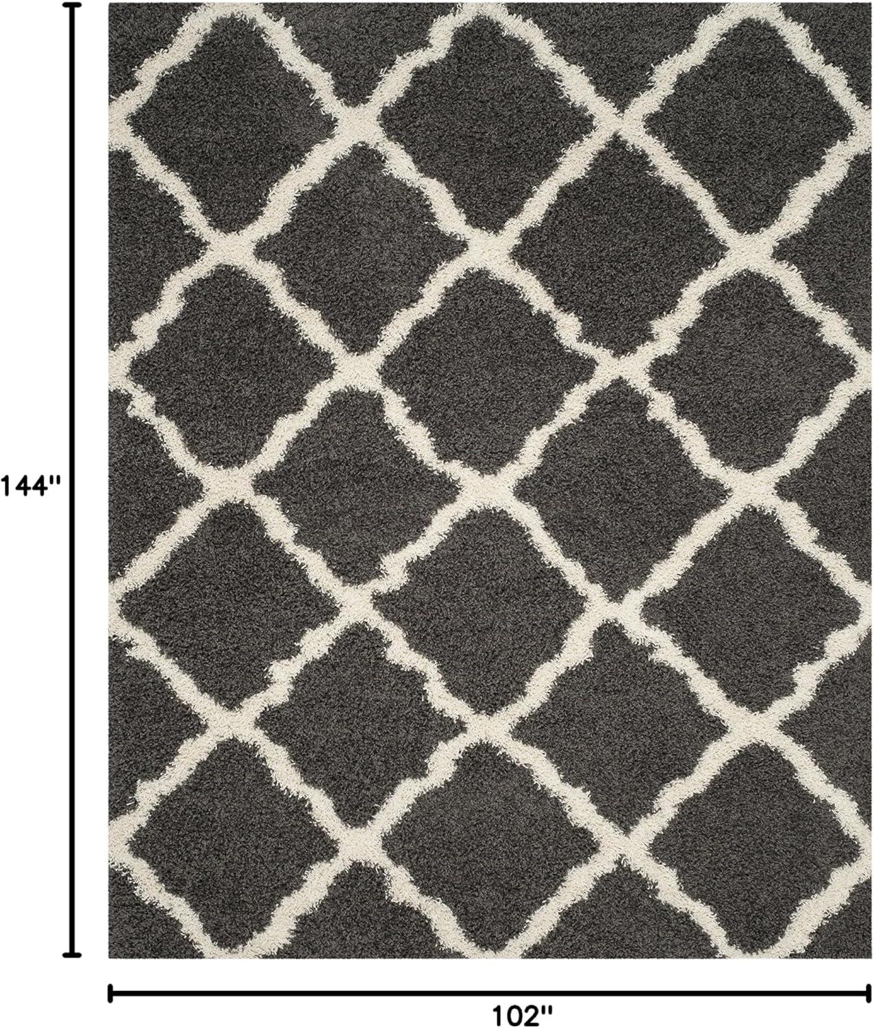 image:imageSAFAVIEH Area Rug 8x10 Dallas Shag Collection Large Ivory amp Beige Trellis Pattern NonShedding amp Easy Cleaning Plush Thick Pile Ideal for Living Room Bedroom Dining Space SGD257BDark GreyIvory