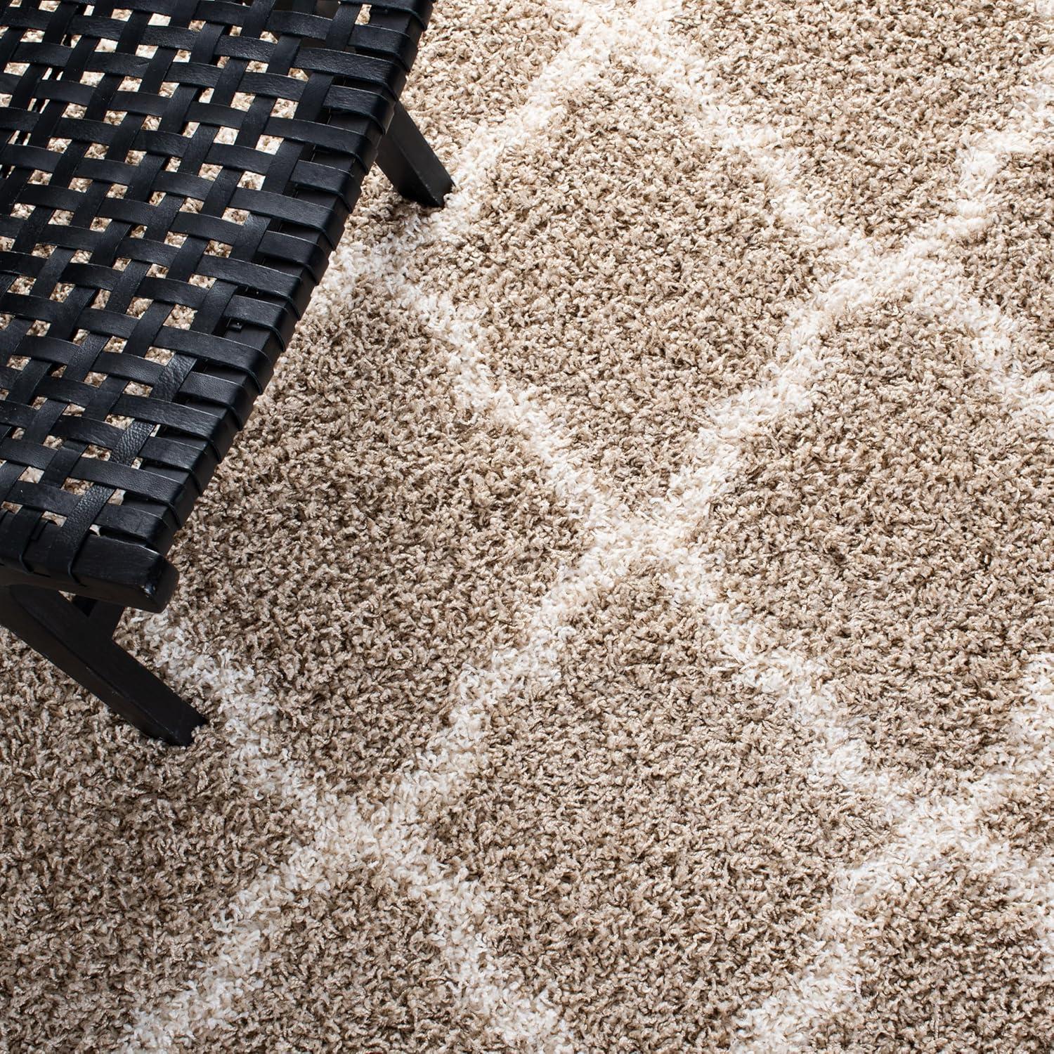 image:imageSAFAVIEH Area Rug 8x10 Dallas Shag Collection Large Ivory amp Beige Trellis Pattern NonShedding amp Easy Cleaning Plush Thick Pile Ideal for Living Room Bedroom Dining Space SGD257BBeigeIvory