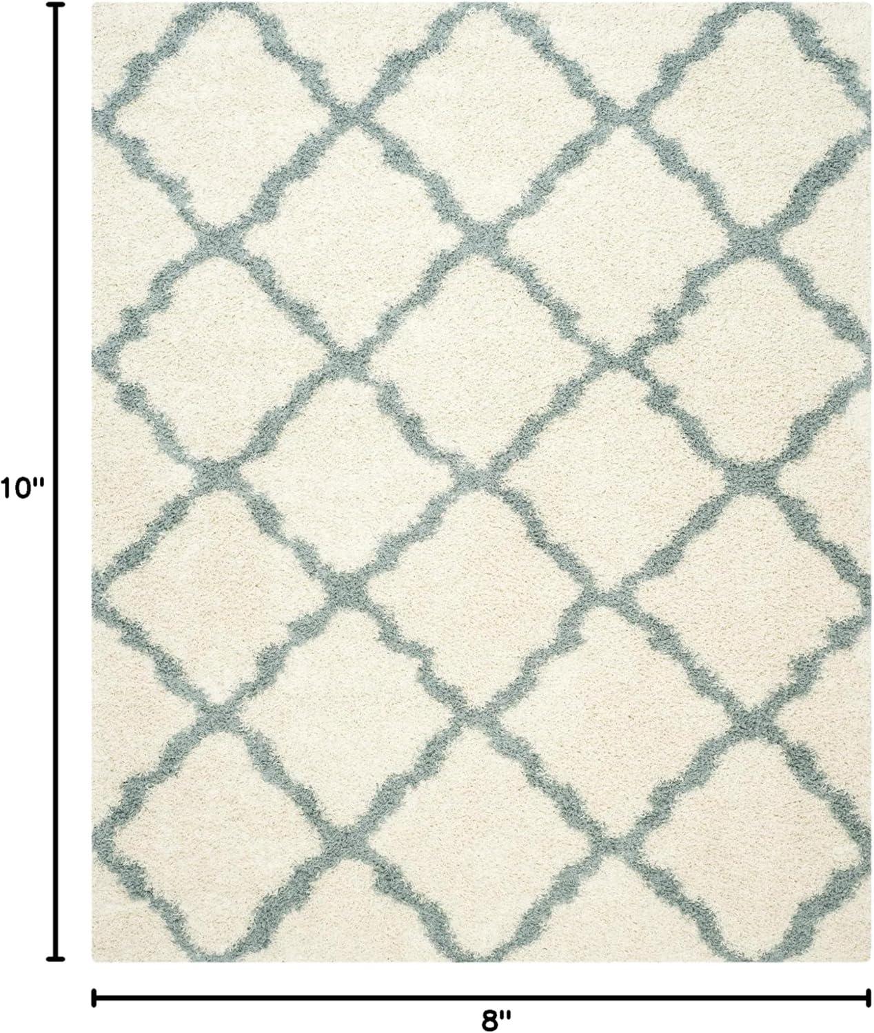 image:imageSAFAVIEH Area Rug 8x10 Dallas Shag Collection Large Ivory amp Beige Trellis Pattern NonShedding amp Easy Cleaning Plush Thick Pile Ideal for Living Room Bedroom Dining Space SGD257BIvoryLight Blue