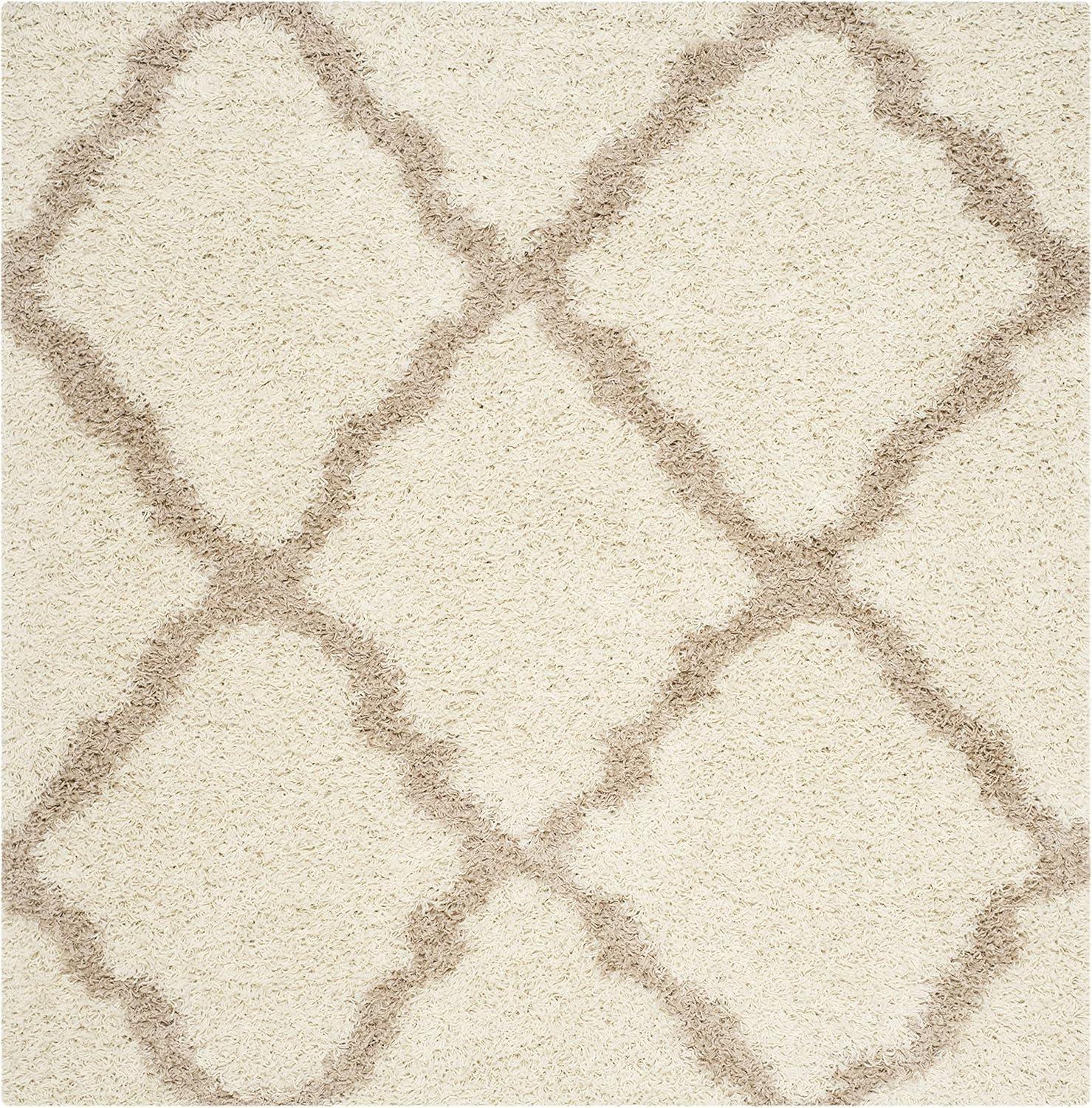 image:imageSAFAVIEH Area Rug 8x10 Dallas Shag Collection Large Ivory amp Beige Trellis Pattern NonShedding amp Easy Cleaning Plush Thick Pile Ideal for Living Room Bedroom Dining Space SGD257BIvoryBeige