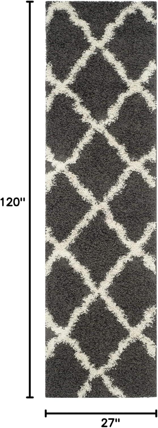 image:imageSAFAVIEH Area Rug 8x10 Dallas Shag Collection Large Ivory amp Beige Trellis Pattern NonShedding amp Easy Cleaning Plush Thick Pile Ideal for Living Room Bedroom Dining Space SGD257BDark GreyIvory