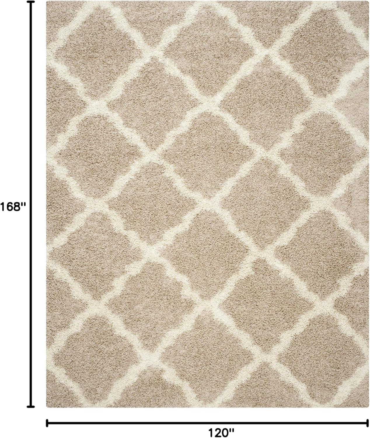 image:imageSAFAVIEH Area Rug 8x10 Dallas Shag Collection Large Ivory amp Beige Trellis Pattern NonShedding amp Easy Cleaning Plush Thick Pile Ideal for Living Room Bedroom Dining Space SGD257BBeigeIvory