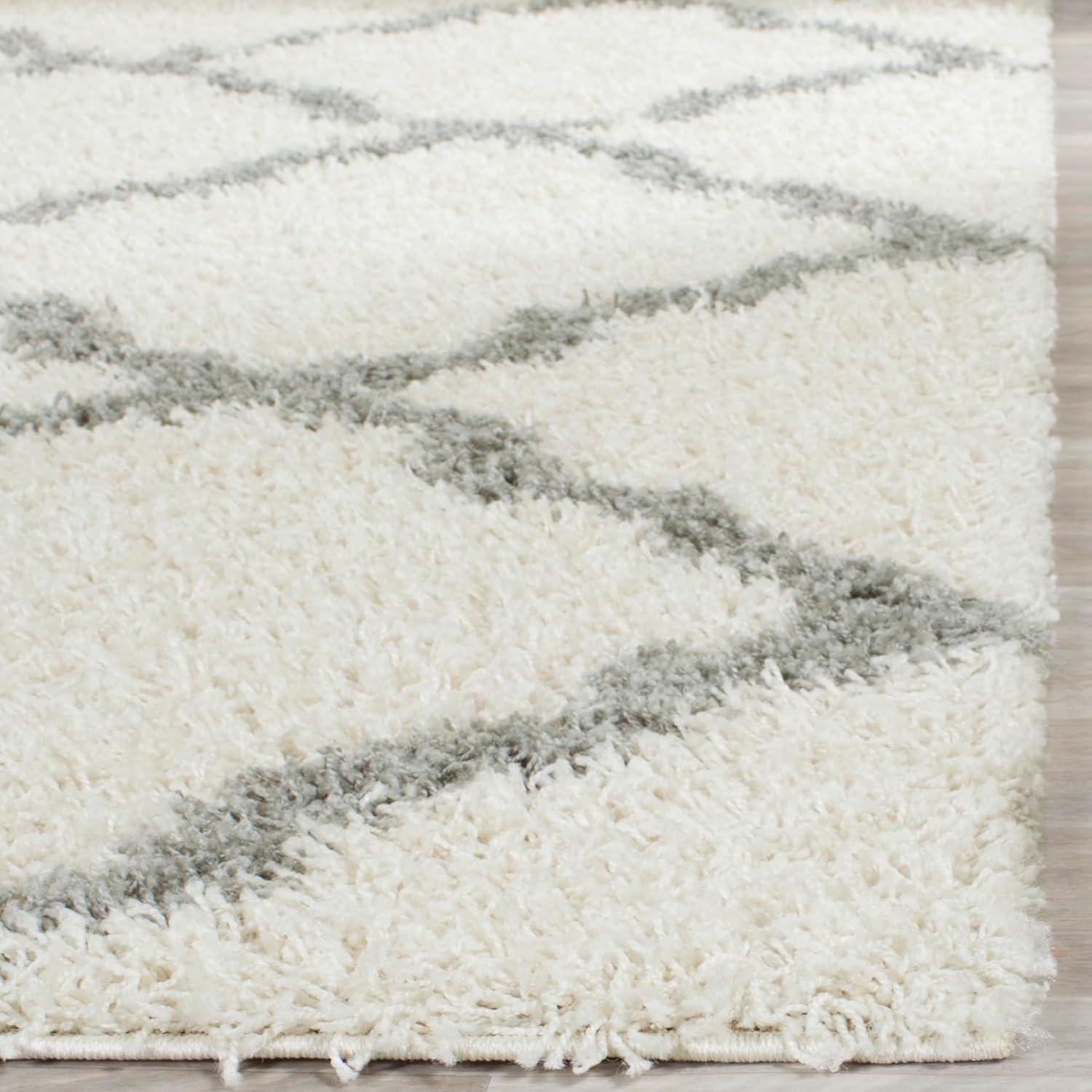 image:imageSAFAVIEH Area Rug 8x10 Dallas Shag Collection Large Ivory amp Beige Trellis Pattern NonShedding amp Easy Cleaning Plush Thick Pile Ideal for Living Room Bedroom Dining Space SGD257BIvoryGrey