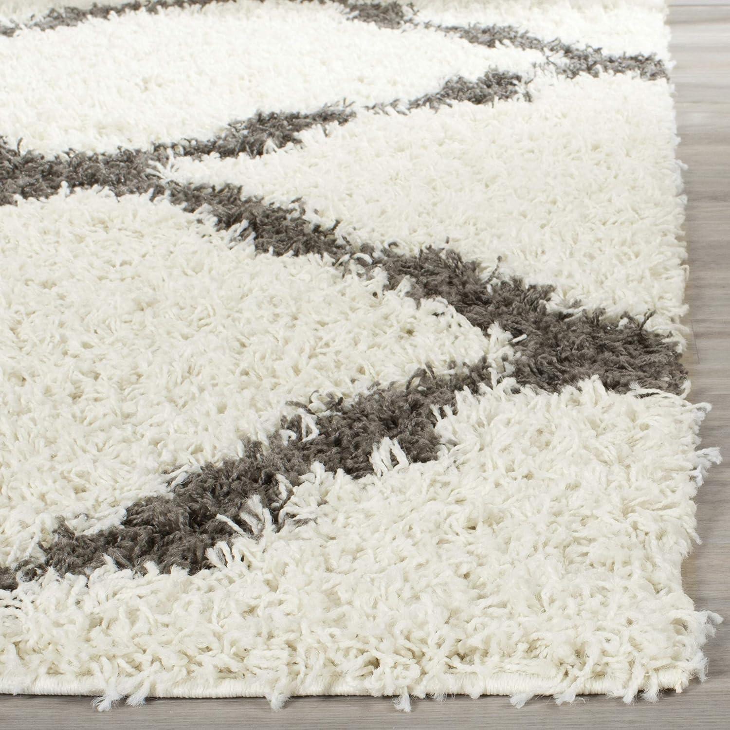 image:imageSAFAVIEH Area Rug 8x10 Dallas Shag Collection Large Ivory amp Beige Trellis Pattern NonShedding amp Easy Cleaning Plush Thick Pile Ideal for Living Room Bedroom Dining Space SGD257BIvoryDark Grey