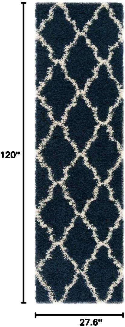 image:imageSAFAVIEH Area Rug 8x10 Dallas Shag Collection Large Ivory amp Beige Trellis Pattern NonShedding amp Easy Cleaning Plush Thick Pile Ideal for Living Room Bedroom Dining Space SGD257BNavyIvory