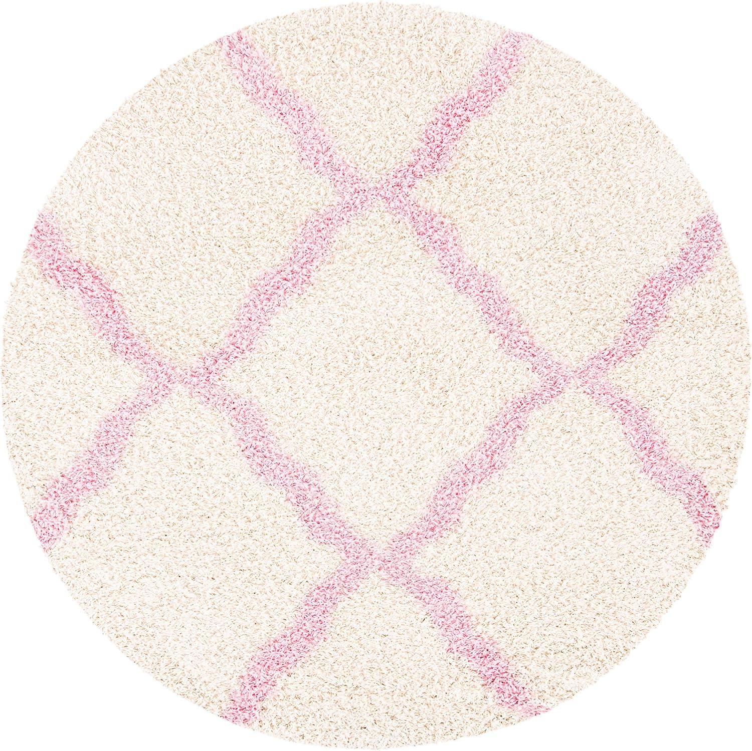 image:imageSAFAVIEH Area Rug 8x10 Dallas Shag Collection Large Ivory amp Beige Trellis Pattern NonShedding amp Easy Cleaning Plush Thick Pile Ideal for Living Room Bedroom Dining Space SGD257BIvoryLight Pink