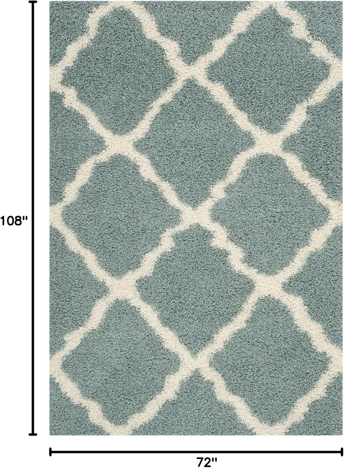 image:imageSAFAVIEH Area Rug 8x10 Dallas Shag Collection Large Ivory amp Beige Trellis Pattern NonShedding amp Easy Cleaning Plush Thick Pile Ideal for Living Room Bedroom Dining Space SGD257BSeafoamIvory