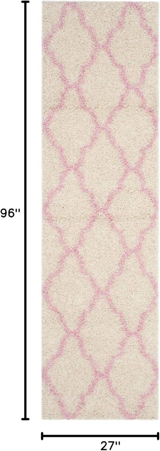 image:imageSAFAVIEH Area Rug 8x10 Dallas Shag Collection Large Ivory amp Beige Trellis Pattern NonShedding amp Easy Cleaning Plush Thick Pile Ideal for Living Room Bedroom Dining Space SGD257BIvoryLight Pink