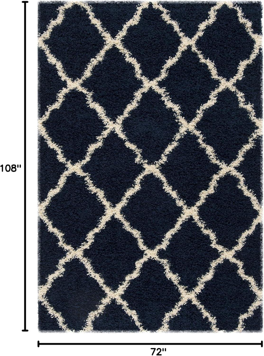 image:imageSAFAVIEH Area Rug 8x10 Dallas Shag Collection Large Ivory amp Beige Trellis Pattern NonShedding amp Easy Cleaning Plush Thick Pile Ideal for Living Room Bedroom Dining Space SGD257BNavyIvory
