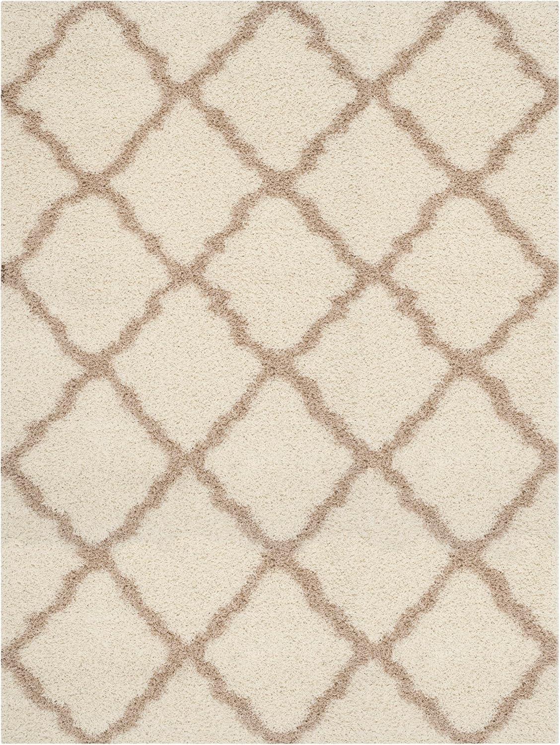 image:imageSAFAVIEH Area Rug 8x10 Dallas Shag Collection Large Ivory amp Beige Trellis Pattern NonShedding amp Easy Cleaning Plush Thick Pile Ideal for Living Room Bedroom Dining Space SGD257BIvoryBeige