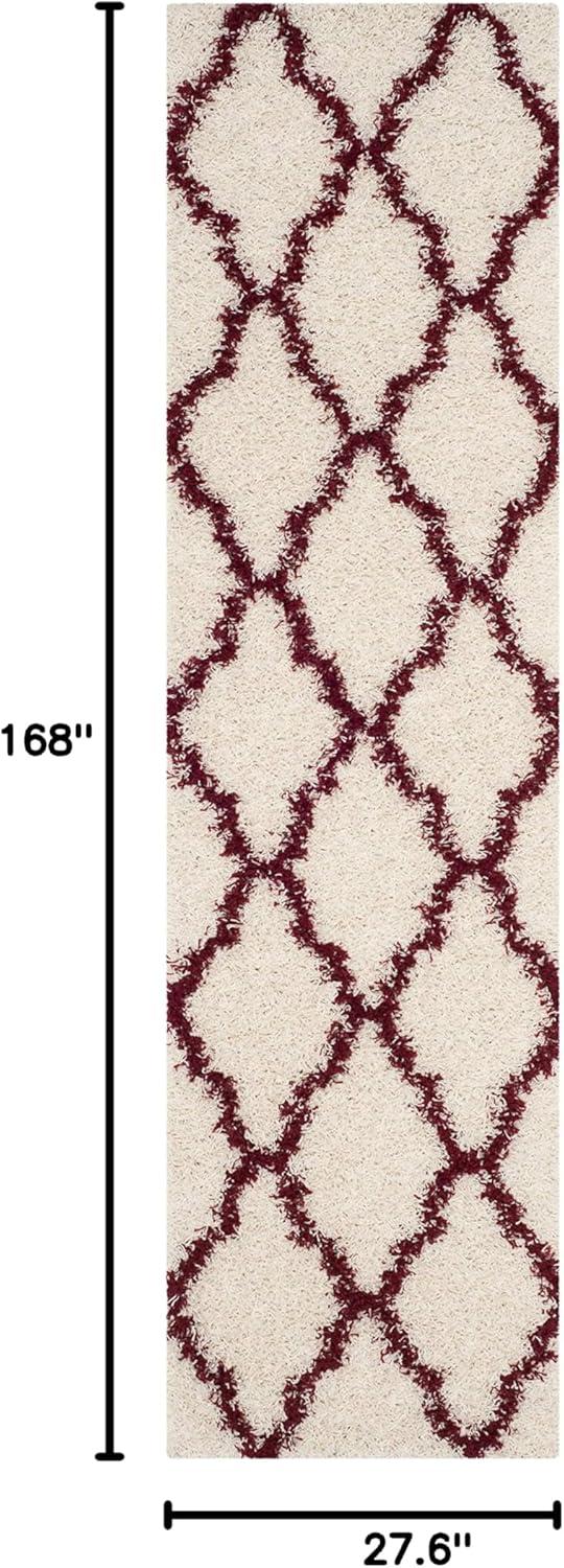 image:imageSAFAVIEH Area Rug 8x10 Dallas Shag Collection Large Ivory amp Beige Trellis Pattern NonShedding amp Easy Cleaning Plush Thick Pile Ideal for Living Room Bedroom Dining Space SGD257BIvoryRed