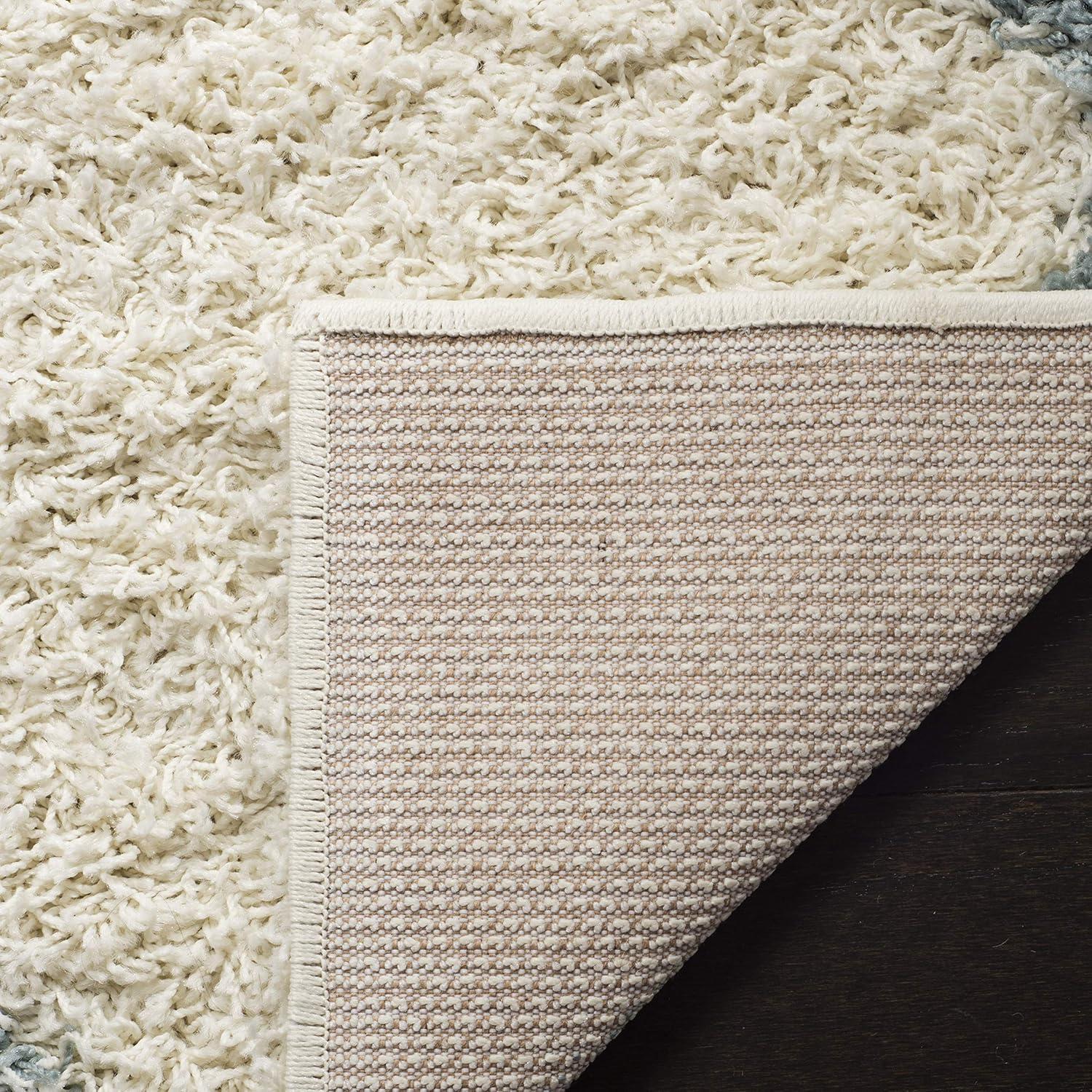 image:imageSAFAVIEH Area Rug 8x10 Dallas Shag Collection Large Ivory amp Beige Trellis Pattern NonShedding amp Easy Cleaning Plush Thick Pile Ideal for Living Room Bedroom Dining Space SGD257BIvoryLight Blue