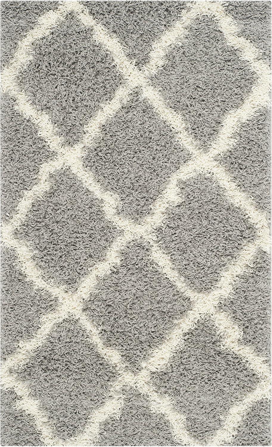 image:imageSAFAVIEH Area Rug 8x10 Dallas Shag Collection Large Ivory amp Beige Trellis Pattern NonShedding amp Easy Cleaning Plush Thick Pile Ideal for Living Room Bedroom Dining Space SGD257BGreyIvory