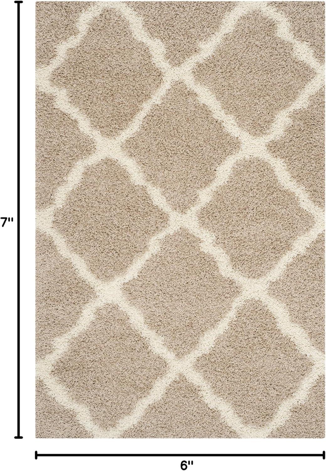 image:imageSAFAVIEH Area Rug 8x10 Dallas Shag Collection Large Ivory amp Beige Trellis Pattern NonShedding amp Easy Cleaning Plush Thick Pile Ideal for Living Room Bedroom Dining Space SGD257BBeigeIvory