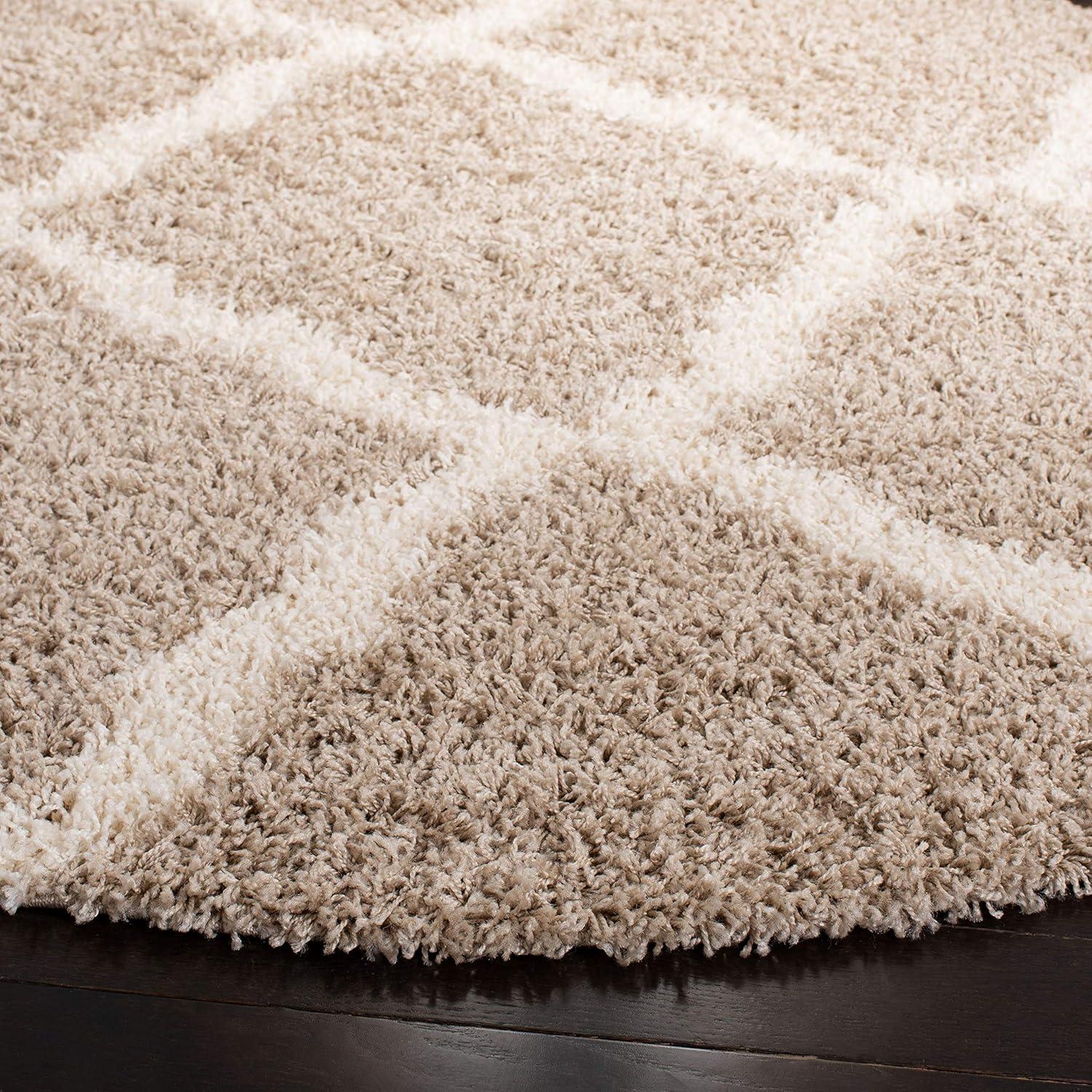 image:imageSAFAVIEH Area Rug 8x10 Dallas Shag Collection Large Ivory amp Beige Trellis Pattern NonShedding amp Easy Cleaning Plush Thick Pile Ideal for Living Room Bedroom Dining Space SGD257BBeigeIvory