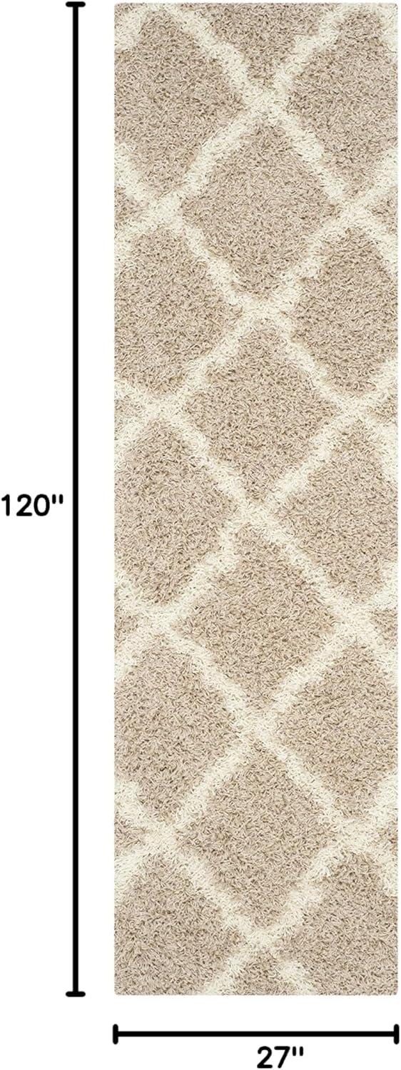 image:imageSAFAVIEH Area Rug 8x10 Dallas Shag Collection Large Ivory amp Beige Trellis Pattern NonShedding amp Easy Cleaning Plush Thick Pile Ideal for Living Room Bedroom Dining Space SGD257BBeigeIvory