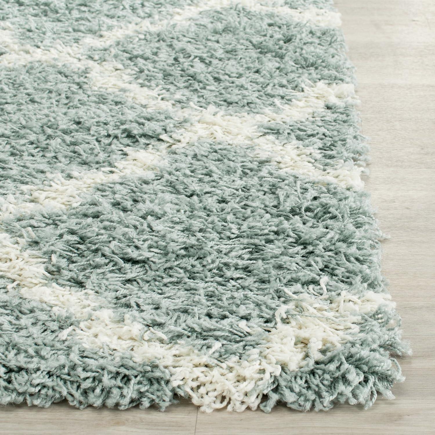 image:imageSAFAVIEH Area Rug 8x10 Dallas Shag Collection Large Ivory amp Beige Trellis Pattern NonShedding amp Easy Cleaning Plush Thick Pile Ideal for Living Room Bedroom Dining Space SGD257BSeafoamIvory