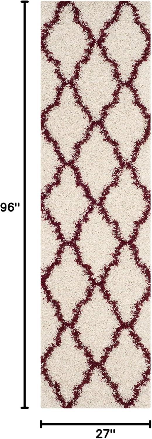image:imageSAFAVIEH Area Rug 8x10 Dallas Shag Collection Large Ivory amp Beige Trellis Pattern NonShedding amp Easy Cleaning Plush Thick Pile Ideal for Living Room Bedroom Dining Space SGD257BIvoryRed
