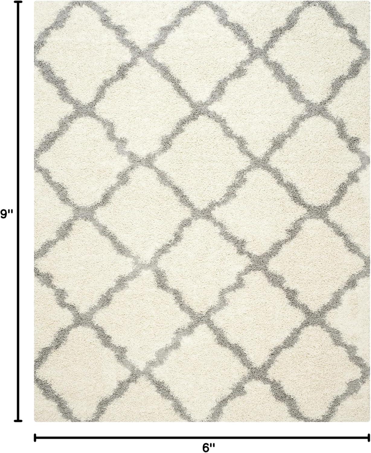 image:imageSAFAVIEH Area Rug 8x10 Dallas Shag Collection Large Ivory amp Beige Trellis Pattern NonShedding amp Easy Cleaning Plush Thick Pile Ideal for Living Room Bedroom Dining Space SGD257BIvoryGrey