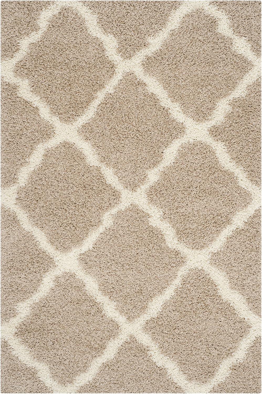 image:imageSAFAVIEH Area Rug 8x10 Dallas Shag Collection Large Ivory amp Beige Trellis Pattern NonShedding amp Easy Cleaning Plush Thick Pile Ideal for Living Room Bedroom Dining Space SGD257BBeigeIvory