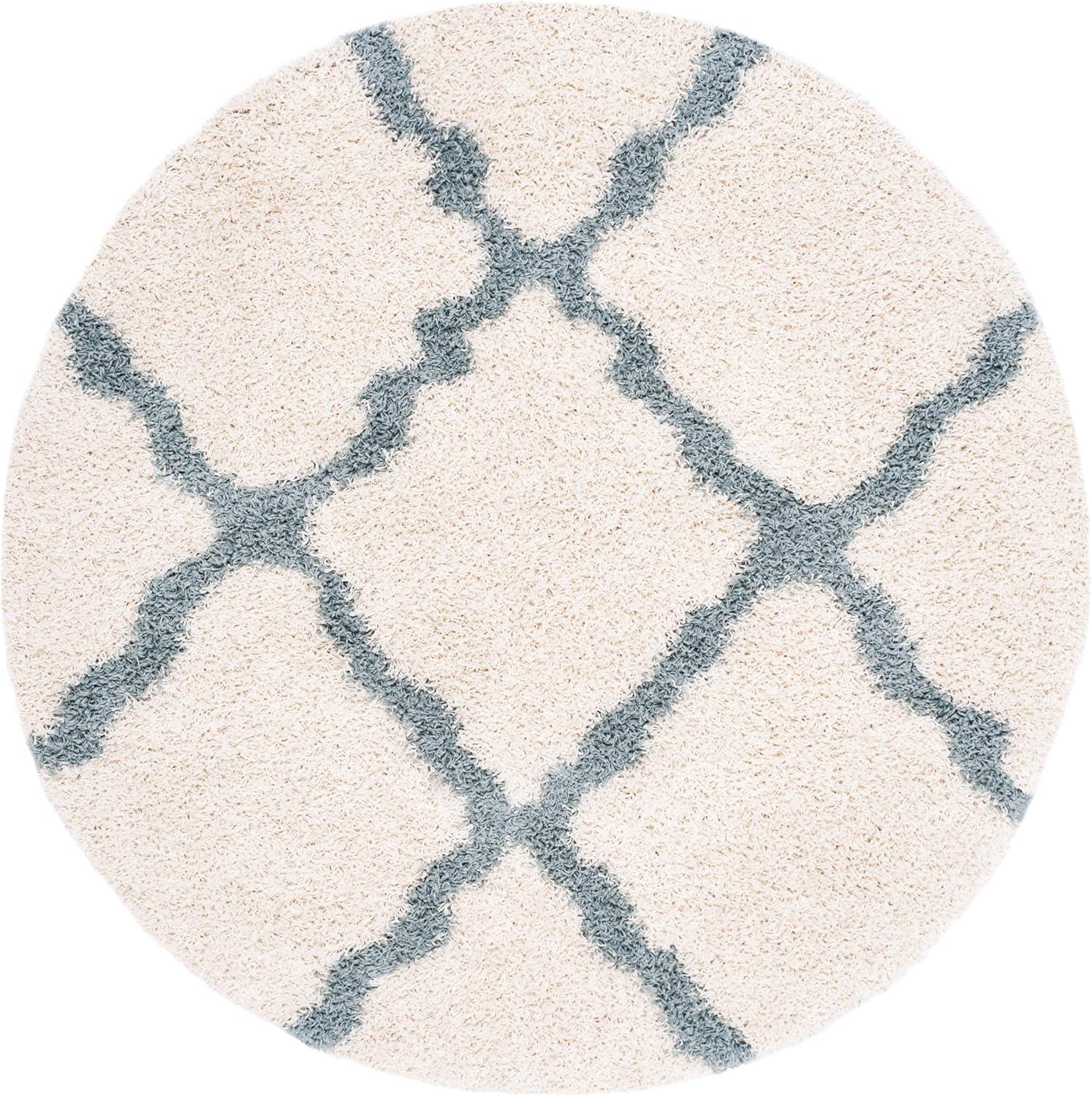 image:imageSAFAVIEH Area Rug 8x10 Dallas Shag Collection Large Ivory amp Beige Trellis Pattern NonShedding amp Easy Cleaning Plush Thick Pile Ideal for Living Room Bedroom Dining Space SGD257BIvoryLight Blue