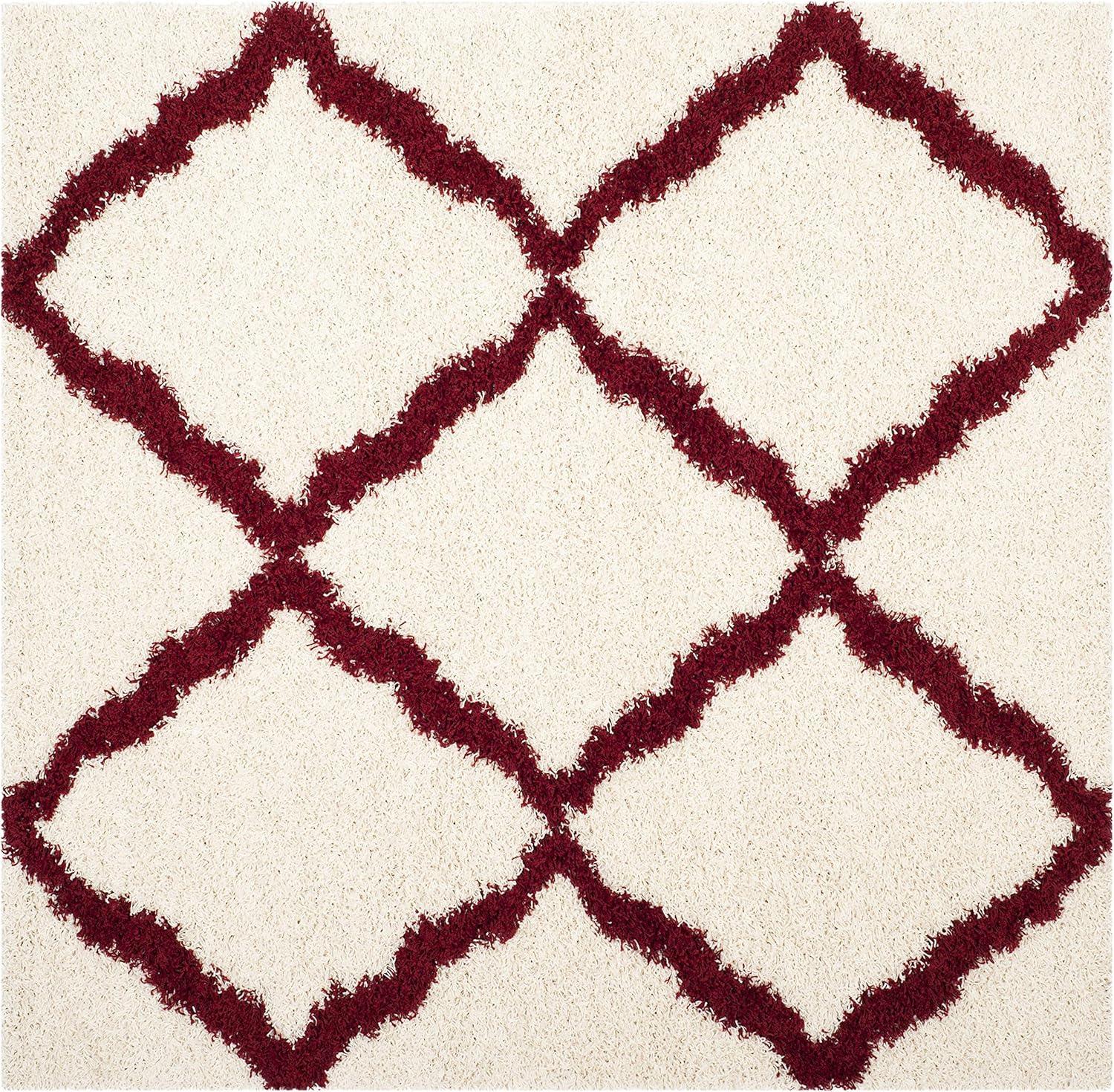image:imageSAFAVIEH Area Rug 8x10 Dallas Shag Collection Large Ivory amp Beige Trellis Pattern NonShedding amp Easy Cleaning Plush Thick Pile Ideal for Living Room Bedroom Dining Space SGD257BIvoryRed